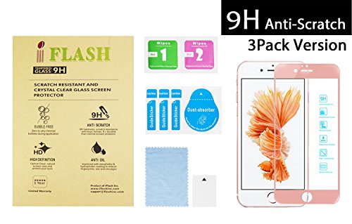 Product Cover IFLASH [3 Pack] Full Coverage Tempered Glass Screen Protector for Apple iPhone 6S Plus / 6 Plus 5.5