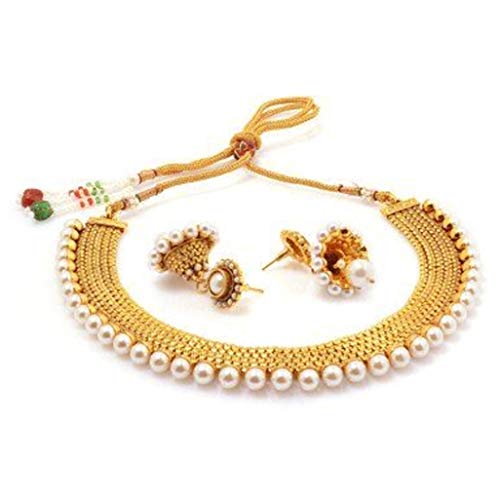 Product Cover Sukkhi Women's Indian Traditional Bollywood Jewelry Collection Modish Gold Plated Necklace Set for Women