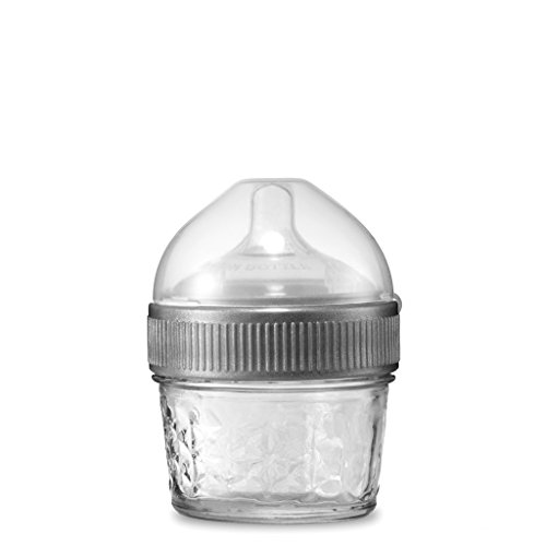 Product Cover 4 Ounce Original Mason Bottle: The Glass Baby Bottle Made with Mason Jars, Comes with Slow Flow Nipple, Made in The USA