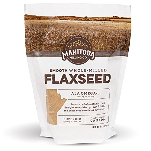 Product Cover Manitoba Milling Canadian Smooth Whole Milled Golden Flaxseed- Fiber | Protein | Omega Fats, 1 Lb (16 oz)