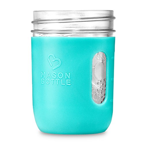 Product Cover 8 Ounce Mason Bottle Silicone Sleeve: Fits Any 8 Ounce, Regular Mouth Mason Jar (Agave Color). Made in The USA