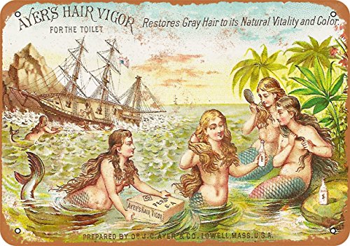 Product Cover Wall-Color 7 x 10 Metal Sign - 1886 Ayer's Hair Vigor - Vintage Look