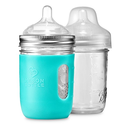 Product Cover 8 oz. Mason Bottle DIY Kit: BPA-Free Glass Baby Bottles You Can DIY Using Mason Jars from Home, Made in The USA.