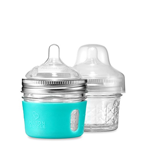 Product Cover 4 oz. Mason Bottle DIY Kit: BPA-Free Glass Baby Bottles You can DIY Using Mason Jars from Home, Made in The USA.