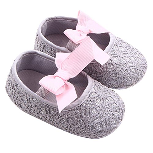 Product Cover GOTD Glitter Baby Shoes Sneaker Anti-slip Soft Sole Toddler Prewalker (US 3, 6~12 Month , Gray )
