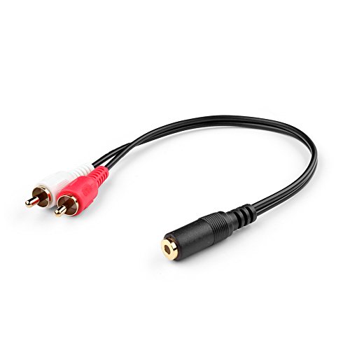 Product Cover TNP 3.5mm to RCA Stereo Audio Cable Adapter - 3.5mm Female to Stereo RCA Male Bi-Directional AUX Auxiliary Male Headphone Jack Plug Y Splitter to Left/Right 2RCA Male Connector Plug Wire Cord