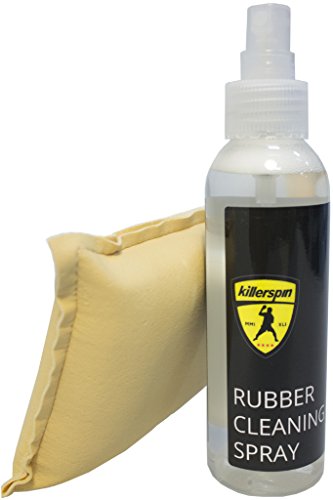 Product Cover Killerspin Ping Pong Paddle Rubber Cleaner| Table Tennis Racket Cleaning Spray Kit| Ping Pong Bat & Blade Equipment Care| Accessories Maintenance & Protection| 125ml Spray Bottle with 2-Sided Sponge