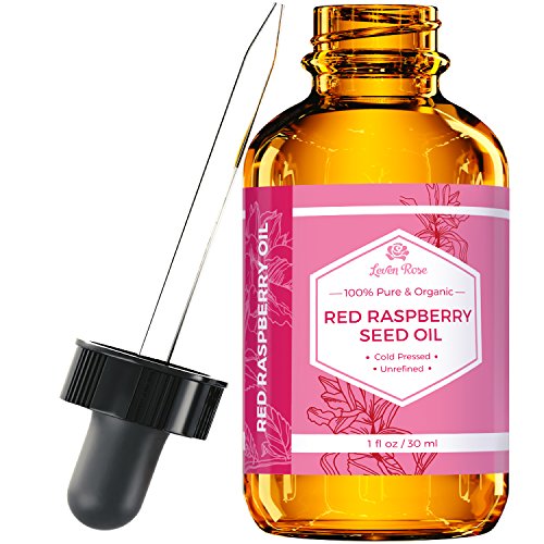 Product Cover Red Raspberry Seed Oil by Leven Rose, 100% Natural for Face, Hands, Scars, and Breakouts 1 oz