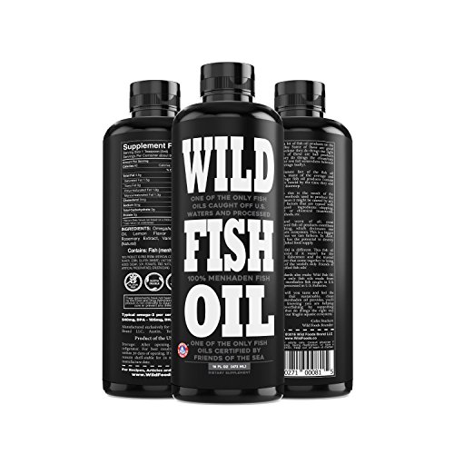 Product Cover Wild Fish Oil, Omega-3 DPA, DHA, EPA FOS Certified, Super Strength 1,120mg Pure Omega-3, Batch Tested, Natural Lemon, BPA-Free, 94 Servings, U.S. Caught (16 oz Bottle)