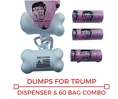 Product Cover Dumps for Trump Dog Biodegradable Waste Bag Dispenser and 60 Bag Combo