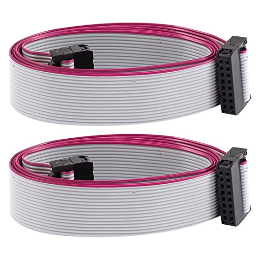 Product Cover Uxcell IDC Connector Flat Ribbon Cable, F/F, 16 Pins, 2.54 mm Pitch, 1 m, 2 Pieces