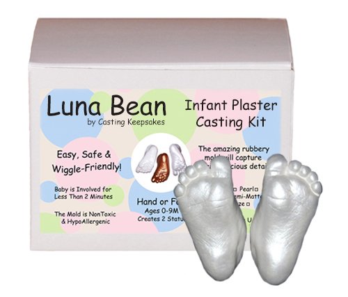 Product Cover Luna Bean Infant Plaster Statue Casting Keepsake Kit - Cast Baby Hand & Foot (0-9M) (Pearl)