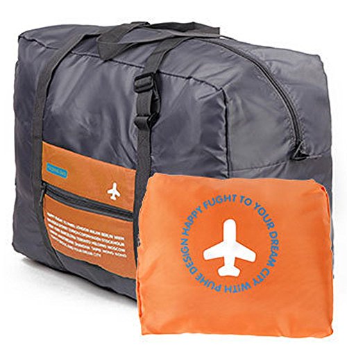 Product Cover Travel Bag Lightweight Duffel Gym Bag Waterproof Foldable Portable Luggage Bag Men Women (32L, Orange)