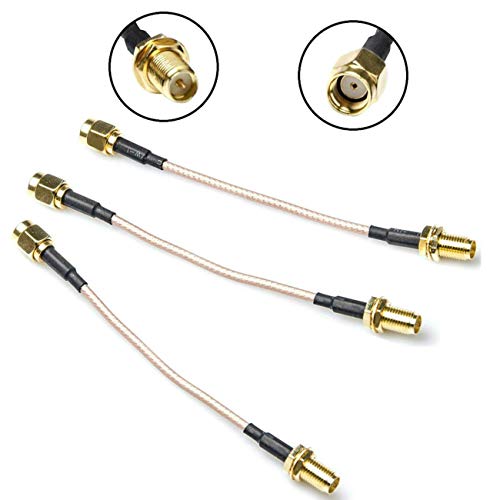 Product Cover OdiySurveil(TM) RP-SMA Extension Cable, Male to Female Nut Bulkhead Crimp RG316 Coax Adaptor(20cm,Pack of 3)