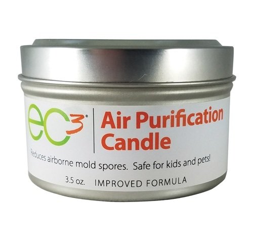 Product Cover EC3 Air Purification Candle, Reduce Mold Counts and Mycotoxin Levels in Indoor Air, All Natural, Fragrance Free, Botanical Ingredients in Soy Wax