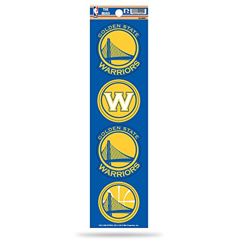 Product Cover Rico Industries NBA Golden State Warriors Die Cut 4-Piece The Quad Sticker Sheet