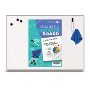 Product Cover Officeline Ultra-Slim, Lightweight Magnetic Dry Erase Board & Accessories (Includes Whiteboard Pen & Pen Tray, 3 x Magnets & Eraser) (24 x 36 Inch)