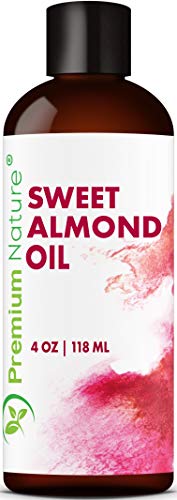 Product Cover Sweet Almond Oil Carrier Oil - Cold Pressed Pure Natural Body Massage Oils for Essential Oils Mixing, Baby Oil Dry Skin Face Moisturizer Eye Makeup Remover Healthy Nails Packaging May Vary 4 oz
