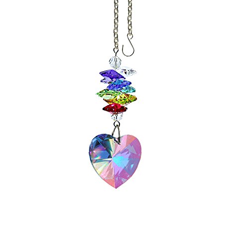 Product Cover Crystal Suncatcher 3 inch Crystal Ornament Aurora Borealis Faceted Heart Prism Colorful Cascade Prisms Rainbow Maker Made with Genuine Swarovski Crystals