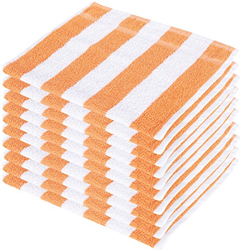 Product Cover SHAMBHAVI 300 GSM Cotton Hand Towel Set (Orange and White) - 10 Piece