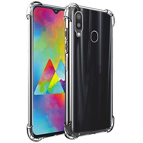 Product Cover TheGiftKart Flexible Shockproof Crystal Clear TPU Back Cover Case with Bumper Edges for Ultimate Screen & Camera Protection for Samsung Galaxy M20 (Transparent)