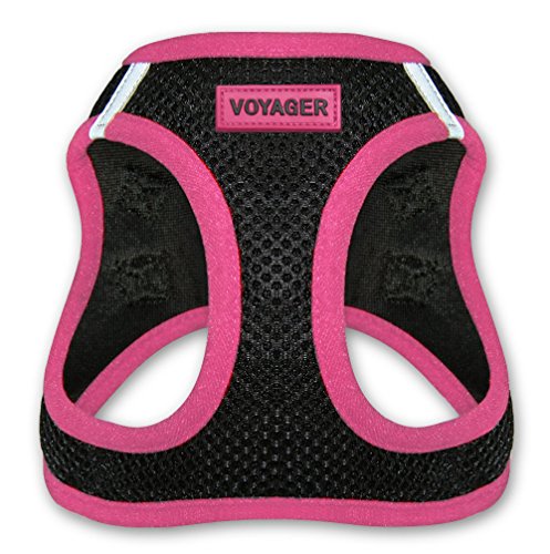 Product Cover Voyager Step-In Air Dog Harness - All Weather Mesh, Step In Vest Harness for Small and Medium Dogs by Best Pet Supplies - Pink, X-Large (Chest: 21