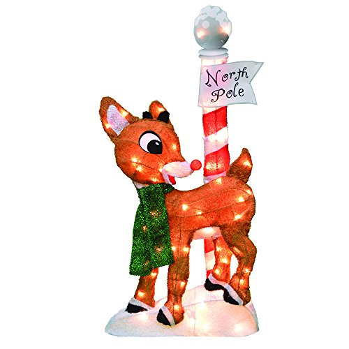 Product Cover ProductWorks 32-Inch Pre-Lit Rudolph The Red-Nosed Reindeer Christmas Yard Art, 1, 70 Lights