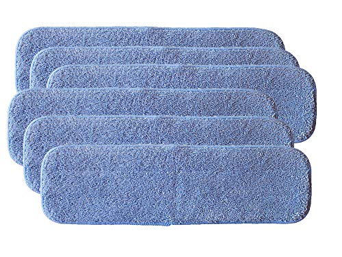 Product Cover AI-Vacuum 6-Pack of 18 x5 Blue Microfiber Mop Pads for Bona, Ocedar, libman, Rubbermaid Velcro Mopheads