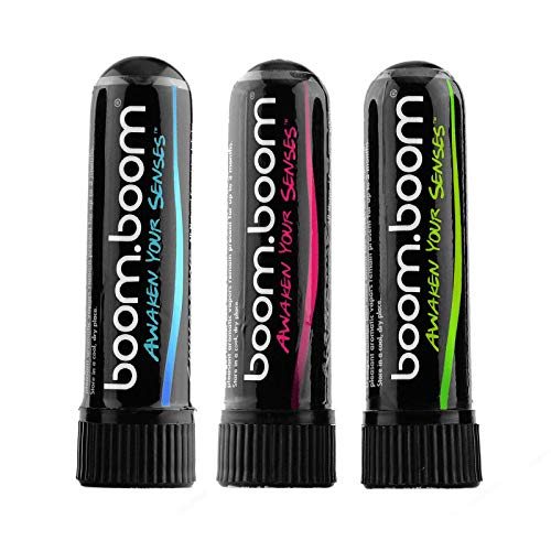 Product Cover BoomBoom Aromatherapy Nasal Inhaler (3 Pack) Boosts Focus + Enhances Breathing | Provides Fresh Cooling Sensation | Made with Essential Oils + Menthol (Variety Pack)
