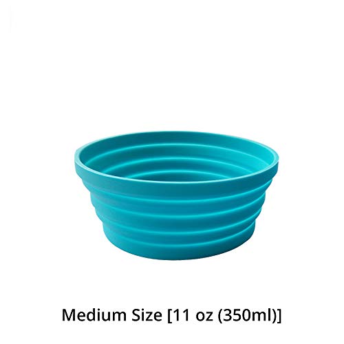 Product Cover Silicone Expandable Collapsible Bowl for Travel Camping Hiking, Blue (1 Pack)