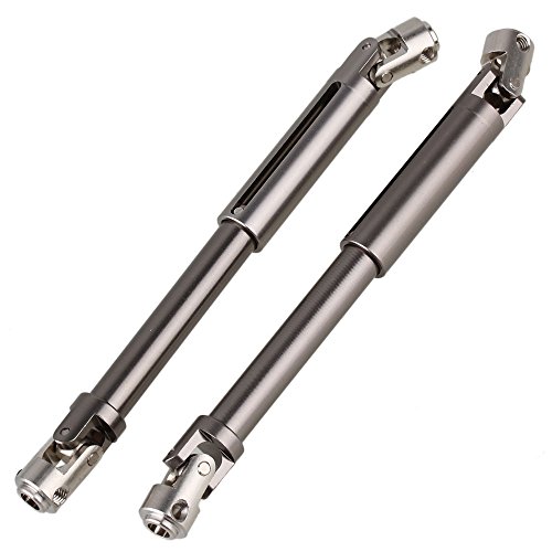 Product Cover Mxfans 2PCS RC1:10 Titanium Color Aluminium SCX0016 Upgrade Universal DriveShaft for AXIAL SCX10 Electric 4WD for Off-Road Model Car