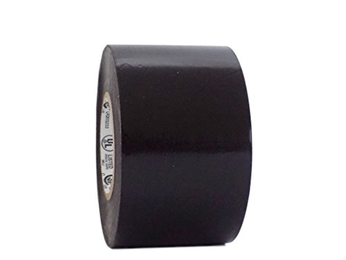 Product Cover T.R.U. EL7566-AW Professional Grade Rubber Black PVC Electrical Tape, Rated up to 600 Volts and 176 F - UL/CSA/CE Listed Synthetic: 3 in. x 66 Ft. (8 Mil)