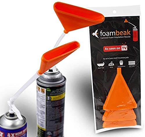 Product Cover Foambeak Vertical Nozzle For Expanding Foam Insulation | A Spray Foam Insulation Can Nozzle That Widens Insulation Foam Up To 3 Inches. Perfect For Drywall Spray, Foam Spray, Insulation Spray (3 Pack)