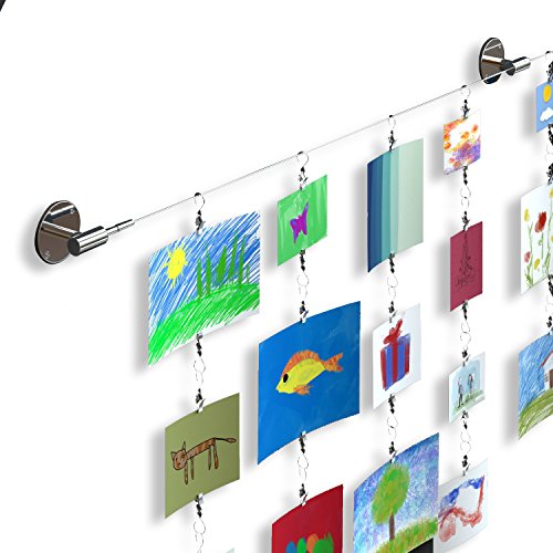 Product Cover Hanging Wall Display Steel Wire Rod Set For Kids Arts Projects Crafts Organizer with Clips
