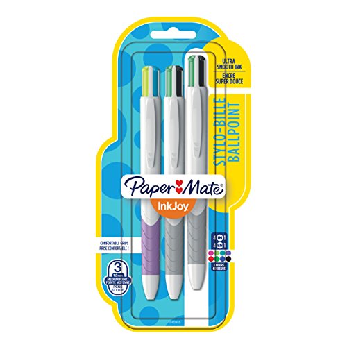 Product Cover Paper Mate InkJoy Quatro Retractable Ballpoint Pens, Medium Point, Assorted, 3 Pack (1945905)