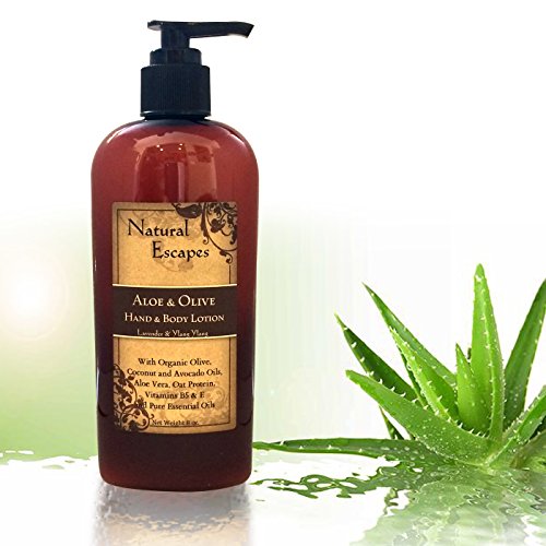 Product Cover Organic Lemongrass Lotion w/Aloe Vera, Olive Oil, Coconut Oil & Avocado Oil | Organic Body Cream & Hand Lotion for Dry Skin, Itchy Skin, Eczema, Psoriasis & More! | Moisturizer for Soft Skin | 8oz