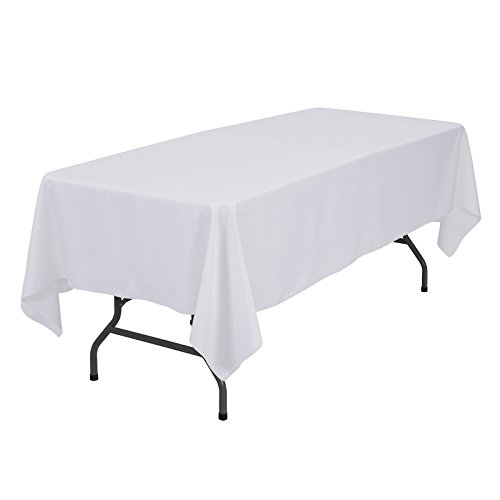 Product Cover Remedios Rectangle Tablecloth 70x120 Inch - Washable Polyester Table Cloth for 6 Foot Table - Wrinkle Free Dinner Tablecloth for Wedding Party Restaurant Banquet Tables, White Table Cloths
