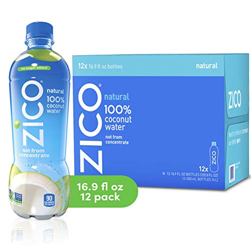 Product Cover ZICO Natural 100% Coconut Water Drink, No Sugar Added Gluten Free, 16.9 fl oz, 12 Pack