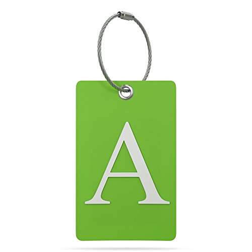 Product Cover Luggage Tag Initial - Fully Bendable Tag w/Stainless Steel Loop (Letter A)