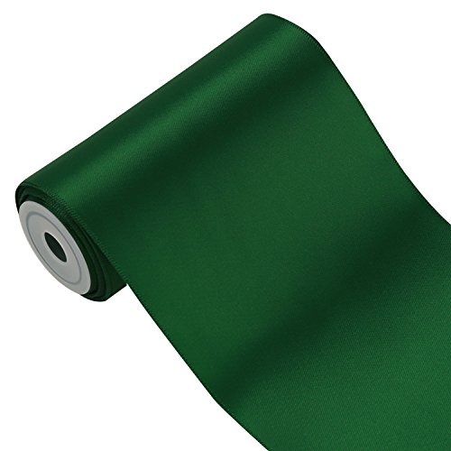 Product Cover LaRibbons 4 inch Wide Solid Color Double Face Satin Ribbon Great for Chair Sash- 5 Yard/Spool (Green)