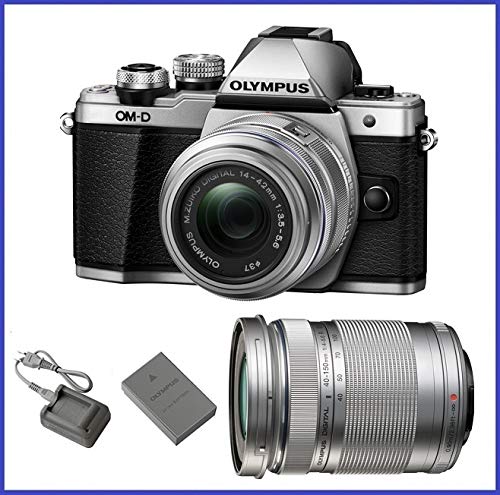 Product Cover Olympus OM-D E-M10 Mark II Mirrorless Micro Four Thirds Digital Camera with 14-42mm II R Lens [Silver] & Olympus M.Zuiko Digital ED 40-150mm f/4.0-5.6 R Lens [Silver]