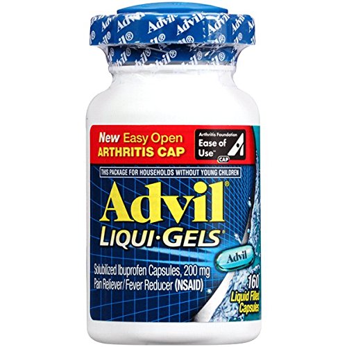 Product Cover Advil Liqui-Gels Pain Reliever and Fever Reducer, Solubilized Ibuprofen 200mg, 160 Count, Easy Open Arthritis Cap