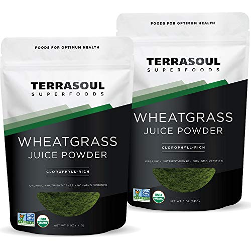 Product Cover Terrasoul Superfoods Organic Wheat Grass Juice Powder, 10 Oz (2 Pack) - USA Grown | Made From Concentrated Juice | Superior to Wheatgrass