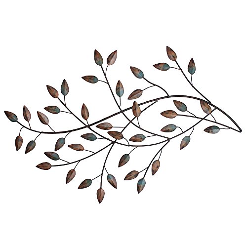 Product Cover Stratton SHD0119 Home Blowing Leaves Wall Decor, Green, Brown and Hint of Gold