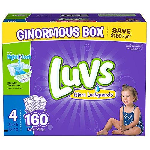 Product Cover Diapers Size 4, 160 Count - Luvs Ultra Leakguards Disposable Baby Diapers, ONE MONTH SUPPLY (Packaging May Vary)
