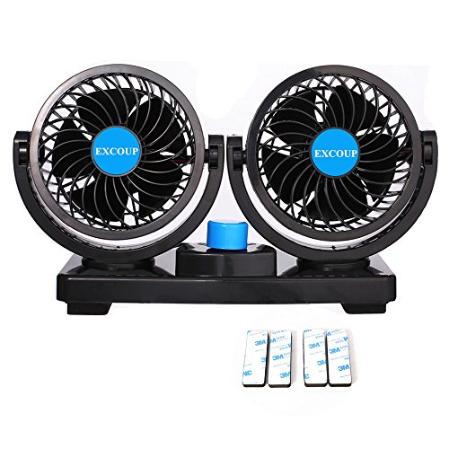 Product Cover 12V Fan Cooling Air Fan Powerful Dashboard Electric Car Fan Low Noise 360 Degree Rotatable with 2 Speed Adjustable for Truck Vehicle Boat
