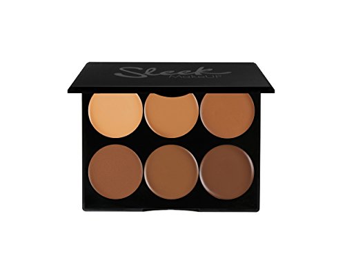 Product Cover Sleek MakeUp Contour and Highlighting Makeup Kit - Contouring Foundation / Concealer Palette - Not tested on Animals & Hypoallergenic for Dark and Extra Dark Skin tones - 12g/0.42 ox