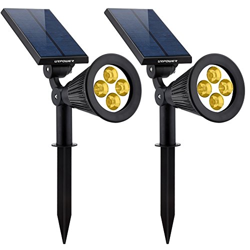 Product Cover URPOWER Solar Lights 2-in-1 Solar Powered 4 LED Adjustable Spotlight Wall Light Landscape Light Bright and Dark Sensing Auto On/Off Security Night Lights for Patio Yard Driveway Pool - Warm White (2)