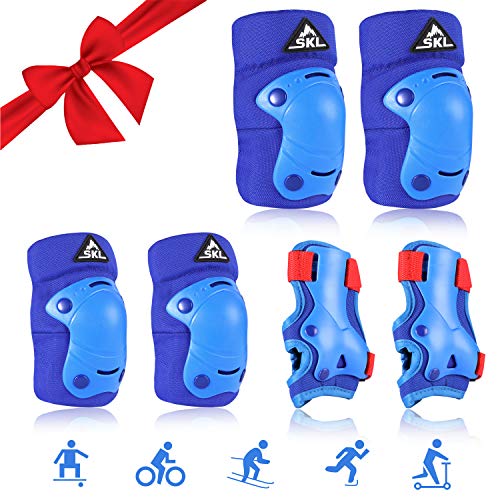 Product Cover Leadpo Adult / Child Black Blue Color Knee Pads Elbow Pads Wrist Guards 3 In 1 Protective Gear Set For Multi Sports Outdoor Activities Mens Cycling Helmet