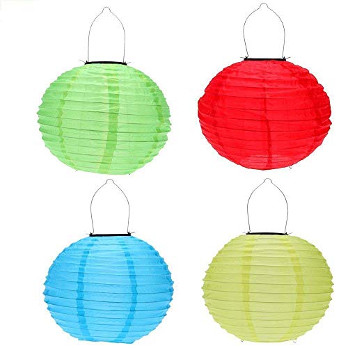 Product Cover RioRand Chinese waterproof outdoor garden solar hanging LED light lanterns (Red/green/blue/yellow)